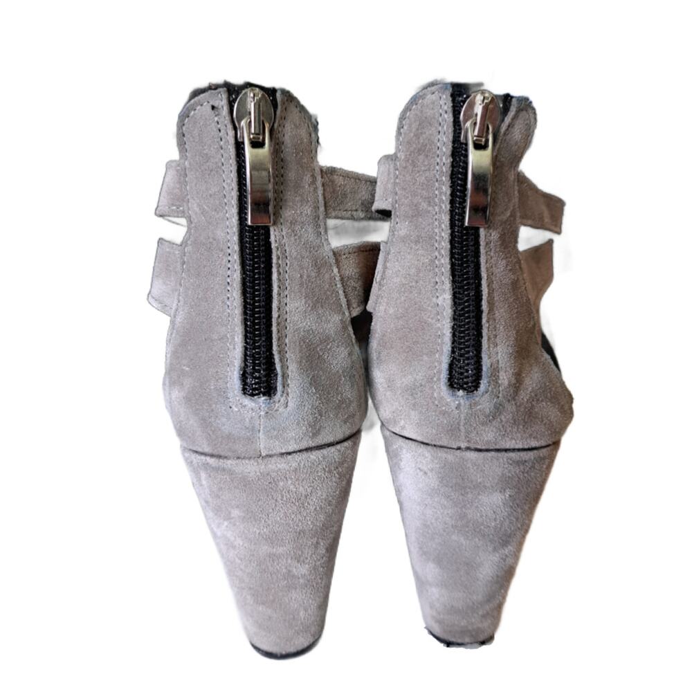 Cordani Electra Grey Suede Caged Cutout Wedge Heels Size 38 7.5/8 - Picture 6 of 10
